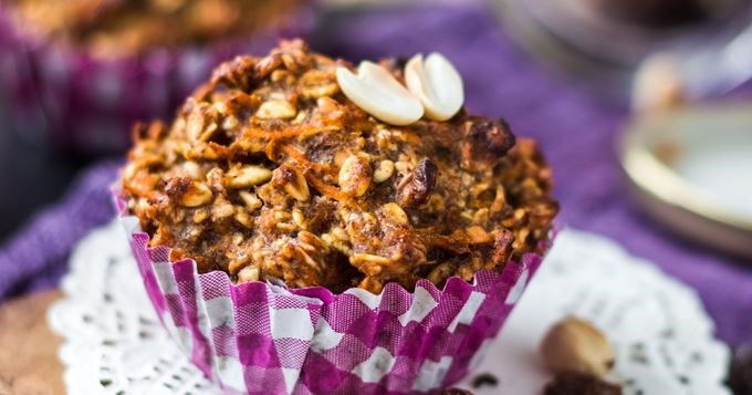 Muffins aux flocons d’avoine et aux fruits secs